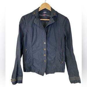 Mexx Vintage Black Button Front Shirt Jacket Size 12